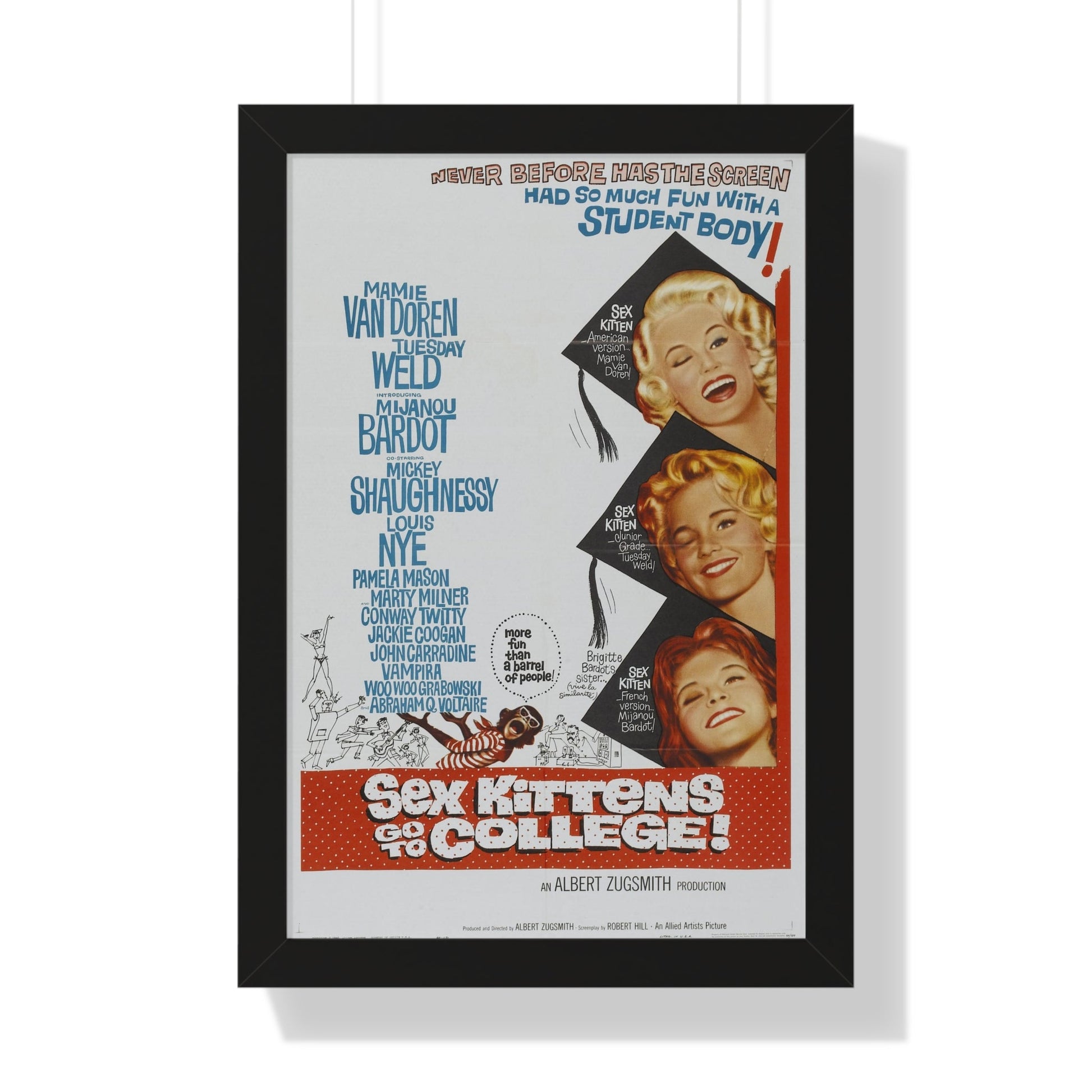 SEX KITTENS GO TO COLLEGE 1960 - Framed Movie Poster-16″ x 24″-The Sticker Space