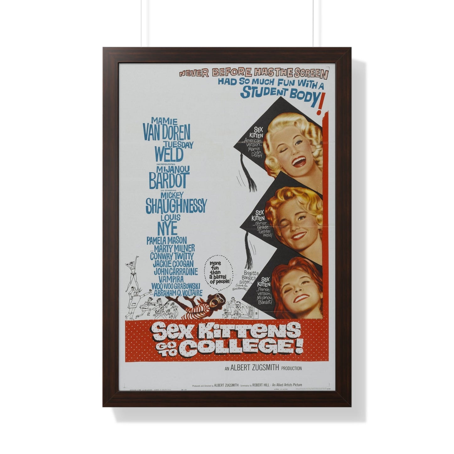 SEX KITTENS GO TO COLLEGE 1960 - Framed Movie Poster-20" x 30"-The Sticker Space