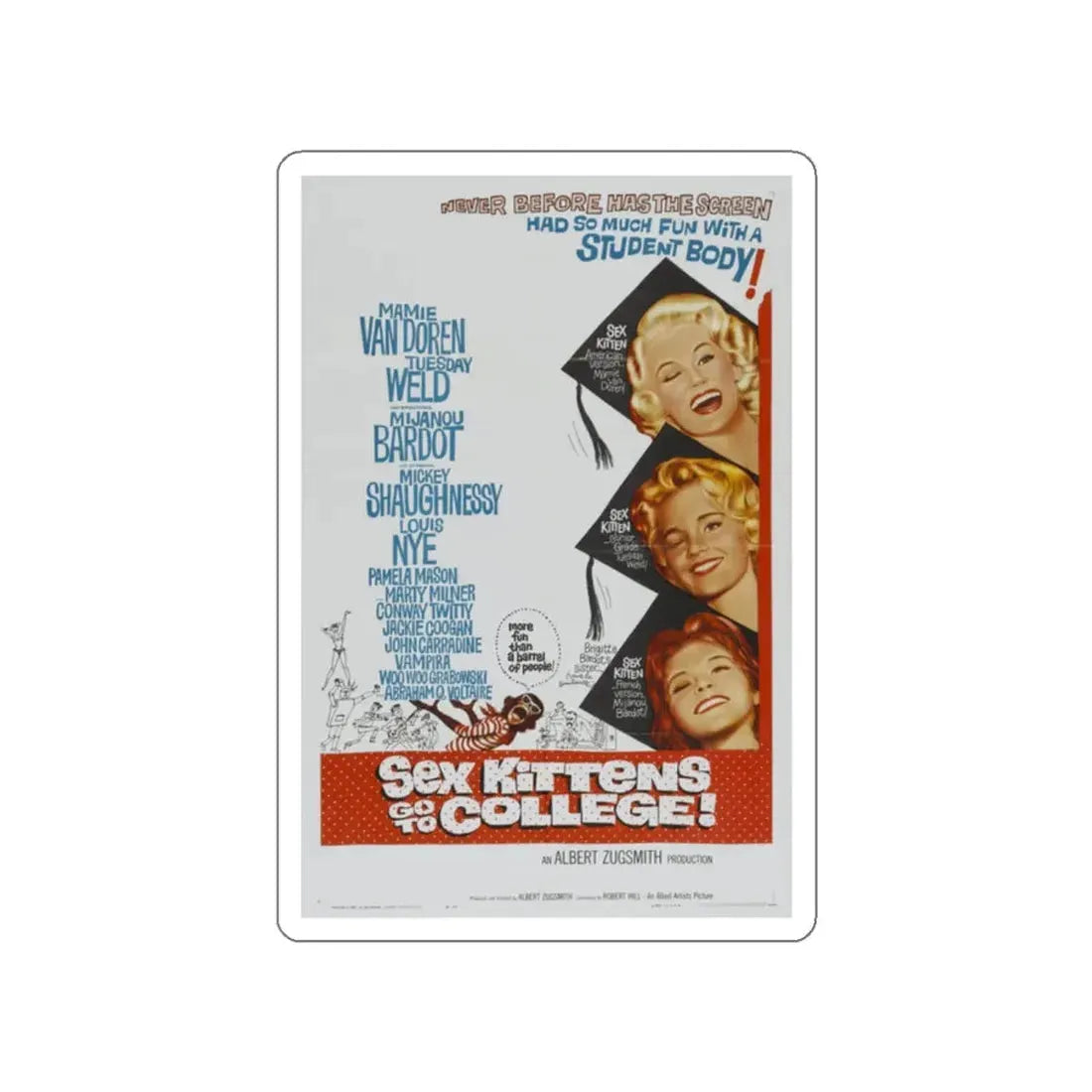 SEX KITTENS GO TO COLLEGE 1960 Movie Poster STICKER Vinyl Die-Cut Decal 2 Inch - The Sticker Space