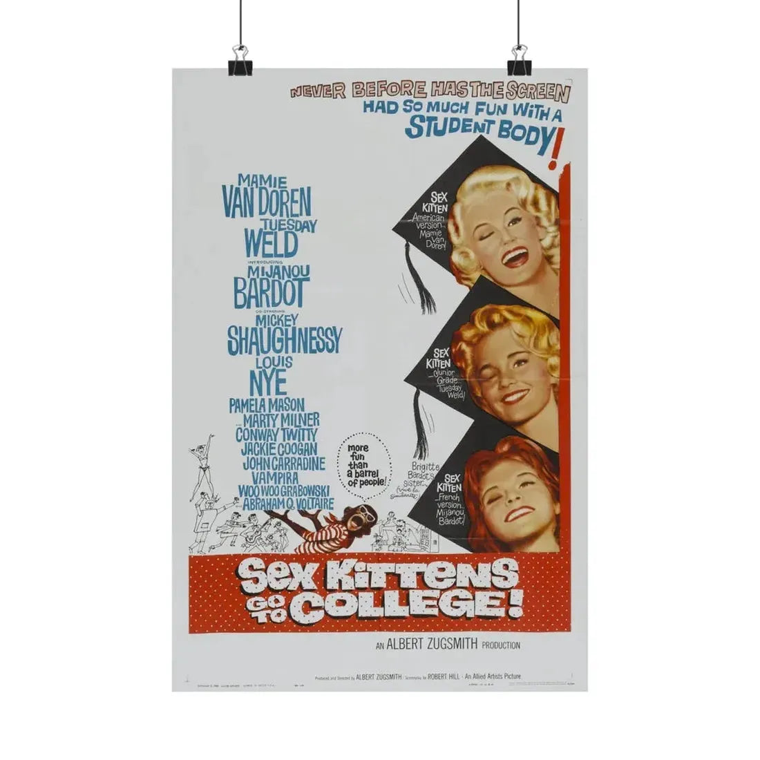 SEX KITTENS GO TO COLLEGE 1960 - Paper Movie Poster 12″ x 18″ Matte - The Sticker Space