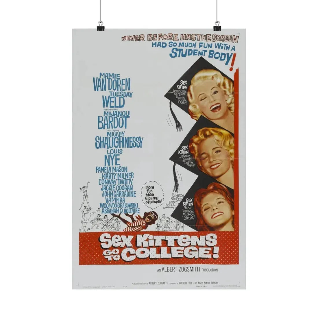 SEX KITTENS GO TO COLLEGE 1960 - Paper Movie Poster 16″ x 24″ Matte - The Sticker Space