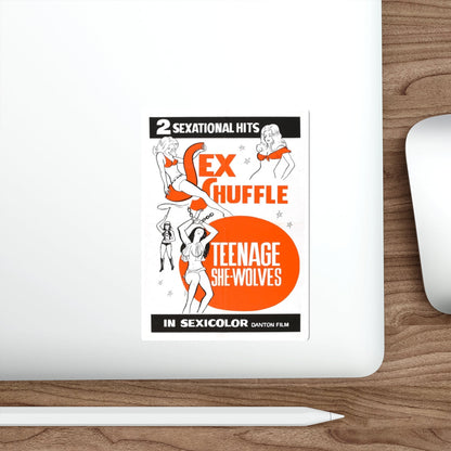 SEX SHUFFLE + TEENAGE SHE WOLVES 1976 Movie Poster STICKER Vinyl Die-Cut Decal-The Sticker Space