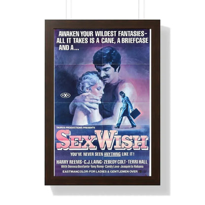 SEX WISH 1976 - Framed Movie Poster 16″ x 24″ Walnut - The Sticker Space
