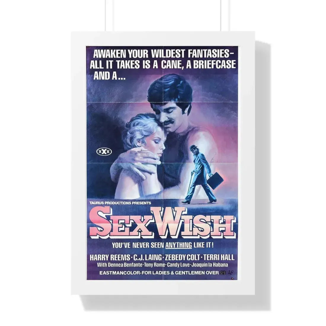 SEX WISH 1976 - Framed Movie Poster 16″ x 24″ White - The Sticker Space