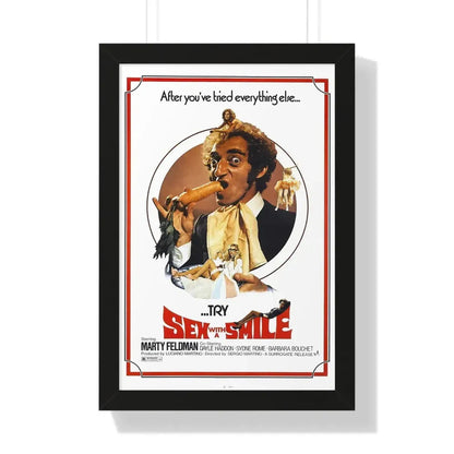 SEX WITH A SMILE 1976 - Framed Movie Poster 16″ x 24″ Black - The Sticker Space