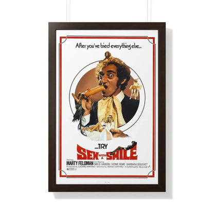 SEX WITH A SMILE 1976 - Framed Movie Poster 20" x 30" Walnut - The Sticker Space