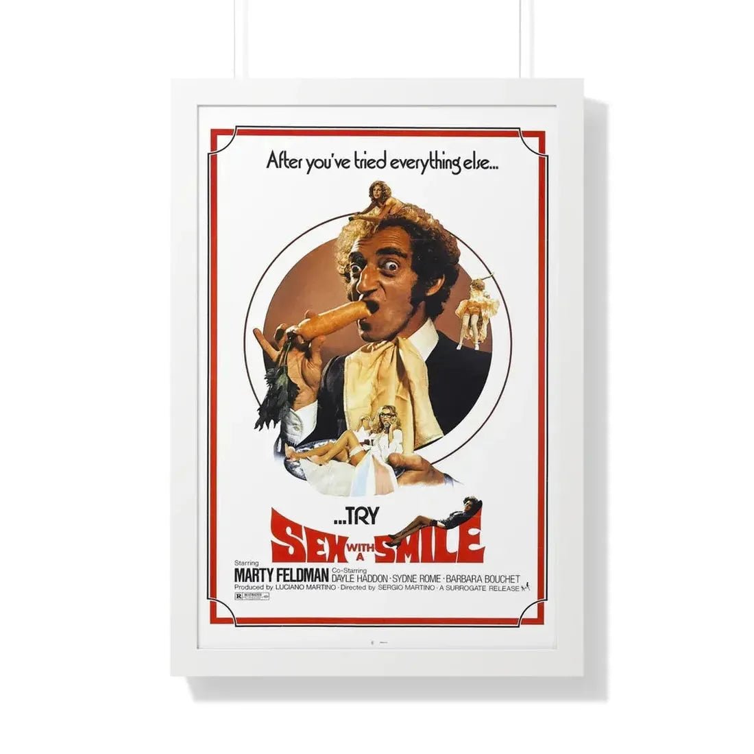 SEX WITH A SMILE 1976 - Framed Movie Poster 20" x 30" White - The Sticker Space