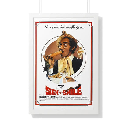 SEX WITH A SMILE 1976 - Framed Movie Poster 20" x 30" White - The Sticker Space