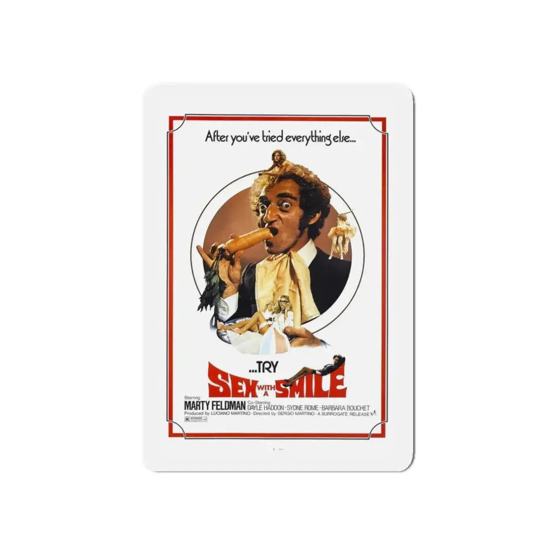 SEX WITH A SMILE 1976 Movie Poster - Refrigerator Magnet 3 Inch Die-Cut - The Sticker Space