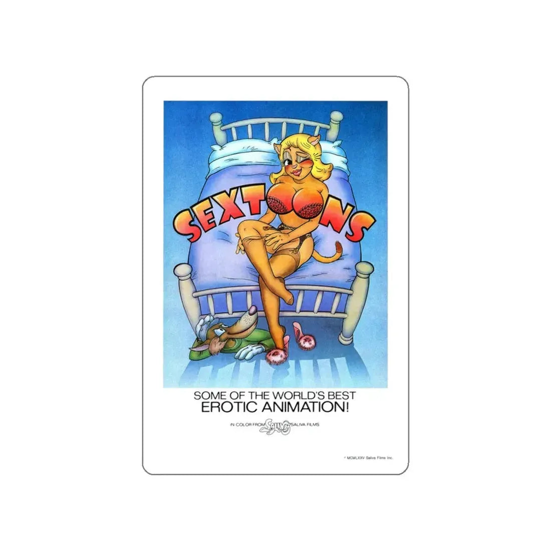 SEXTOONS 1975 Movie Poster STICKER Vinyl Die-Cut Decal 6 Inch - The Sticker Space