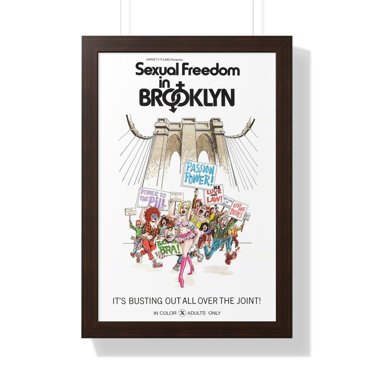 SEXUAL FREEDOM IN BROOKLYN 1975 - Framed Movie Poster-16″ x 24″-The Sticker Space