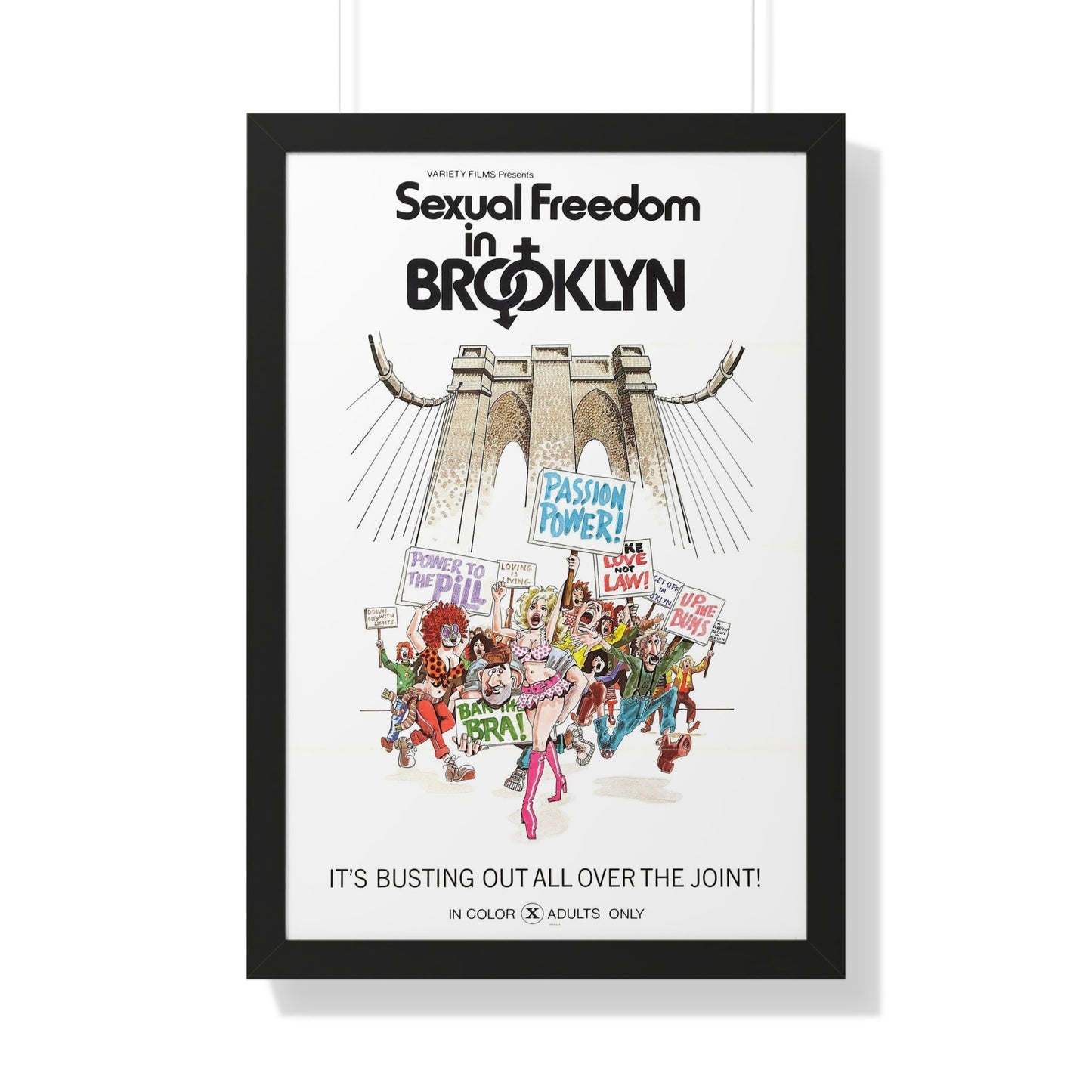 SEXUAL FREEDOM IN BROOKLYN 1975 - Framed Movie Poster-20" x 30"-The Sticker Space