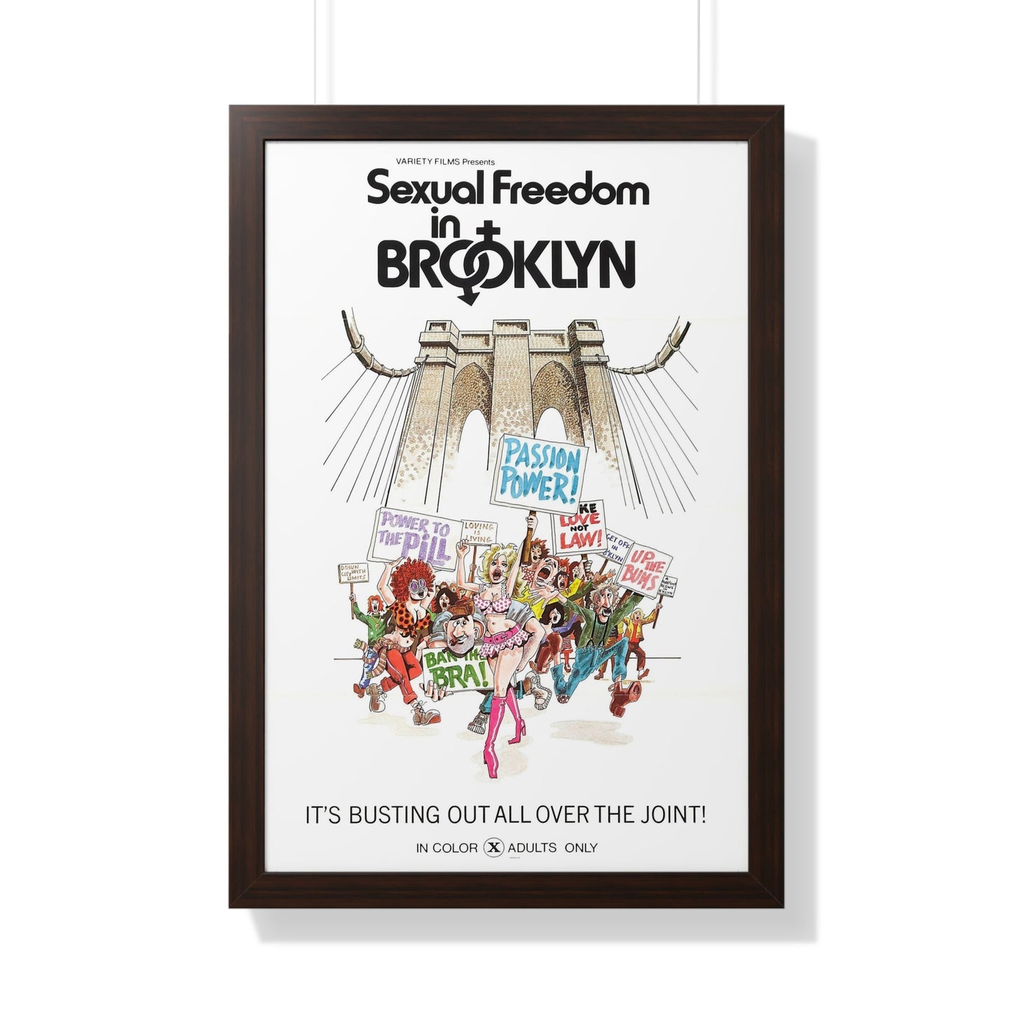 SEXUAL FREEDOM IN BROOKLYN 1975 - Framed Movie Poster-20" x 30"-The Sticker Space