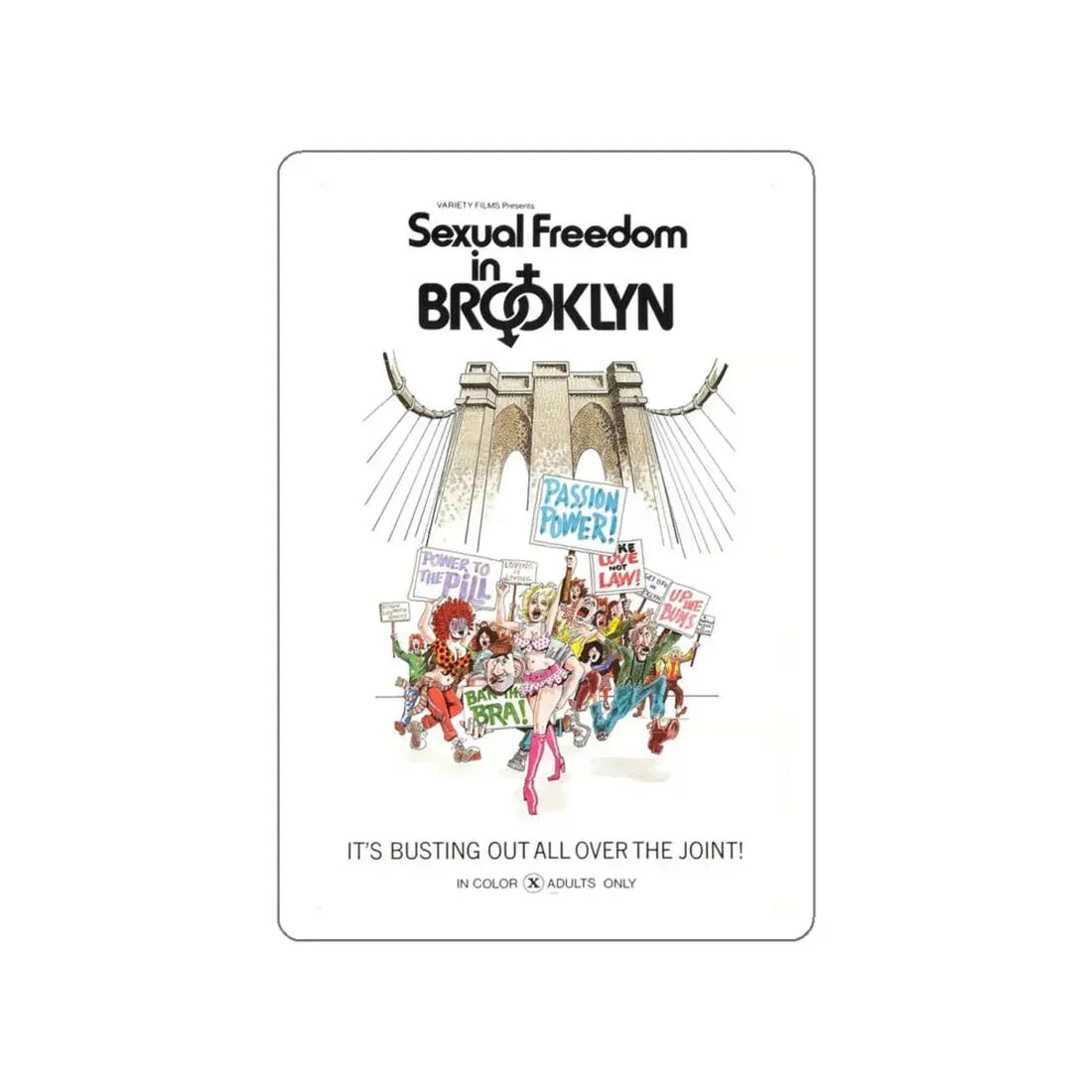 SEXUAL FREEDOM IN BROOKLYN 1975 Movie Poster STICKER Vinyl Die-Cut Decal 6 Inch - The Sticker Space