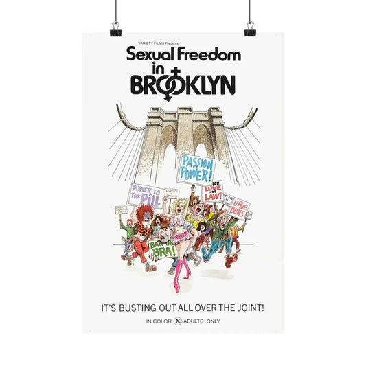 SEXUAL FREEDOM IN BROOKLYN 1975 - Paper Movie Poster 12″ x 18″ Matte - The Sticker Space
