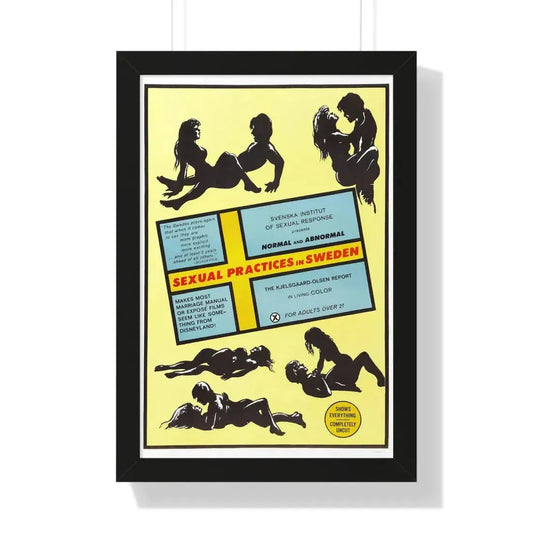 SEXUAL PRACTICES IN SWEDEN 1970 - Framed Movie Poster 16″ x 24″ Black - The Sticker Space