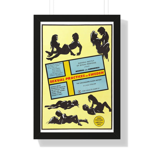 SEXUAL PRACTICES IN SWEDEN 1970 - Framed Movie Poster-16″ x 24″-The Sticker Space