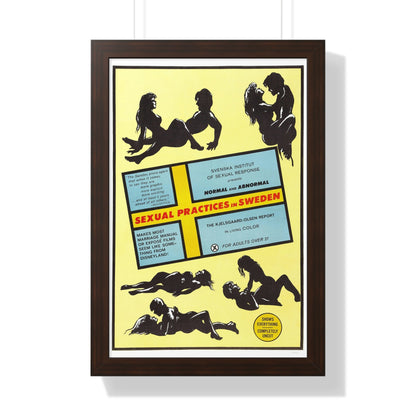 SEXUAL PRACTICES IN SWEDEN 1970 - Framed Movie Poster-16″ x 24″-The Sticker Space