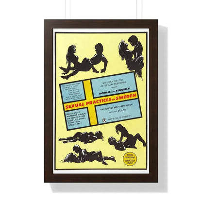 SEXUAL PRACTICES IN SWEDEN 1970 - Framed Movie Poster 16″ x 24″ Walnut - The Sticker Space