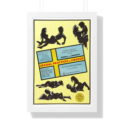 SEXUAL PRACTICES IN SWEDEN 1970 - Framed Movie Poster 16″ x 24″ White - The Sticker Space