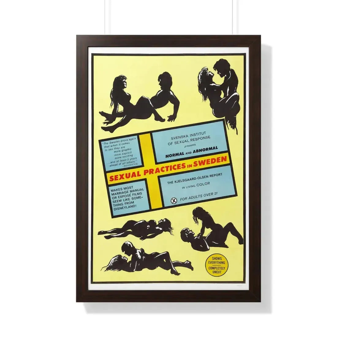SEXUAL PRACTICES IN SWEDEN 1970 - Framed Movie Poster 20" x 30" Walnut - The Sticker Space