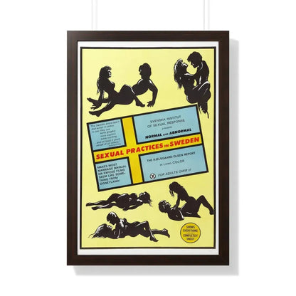 SEXUAL PRACTICES IN SWEDEN 1970 - Framed Movie Poster 20" x 30" Walnut - The Sticker Space