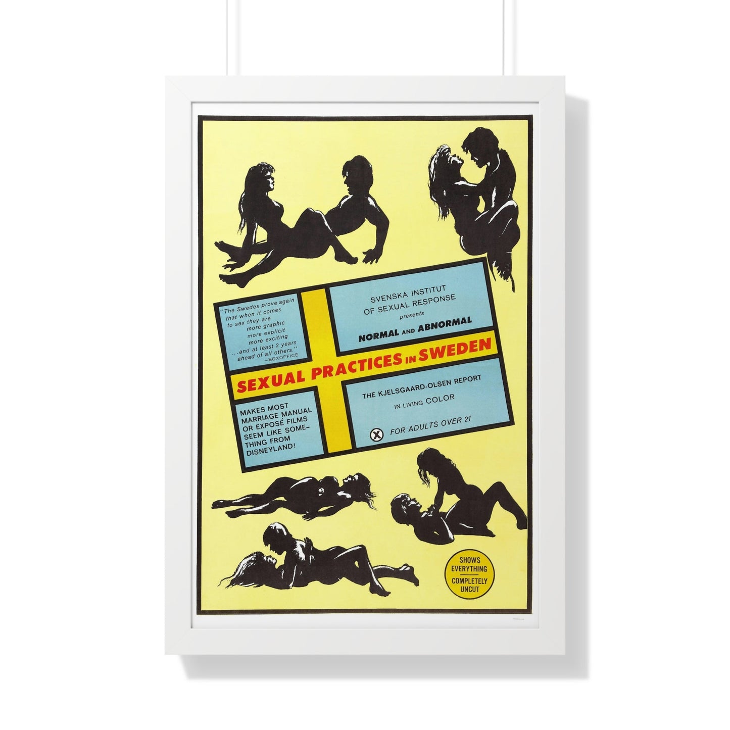 SEXUAL PRACTICES IN SWEDEN 1970 - Framed Movie Poster-20" x 30"-The Sticker Space