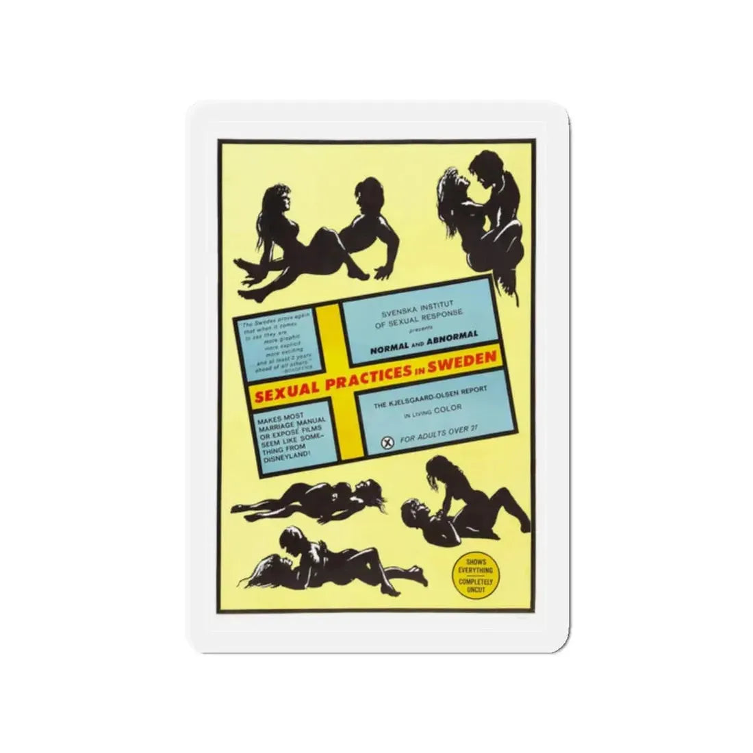 SEXUAL PRACTICES IN SWEDEN 1970 Movie Poster - Refrigerator Magnet 2 Inch Die-Cut - The Sticker Space