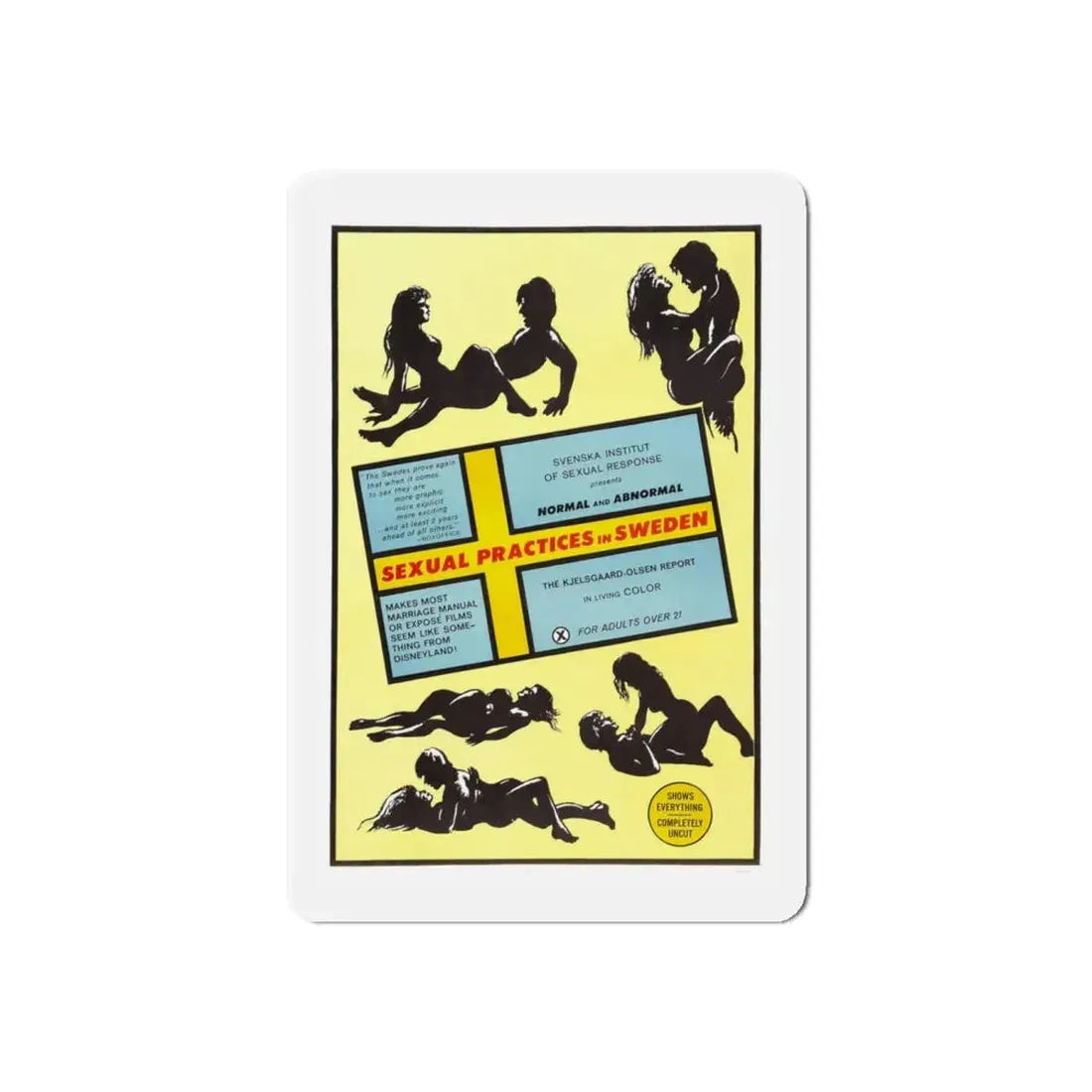 SEXUAL PRACTICES IN SWEDEN 1970 Movie Poster - Refrigerator Magnet 4 Inch Die-Cut - The Sticker Space