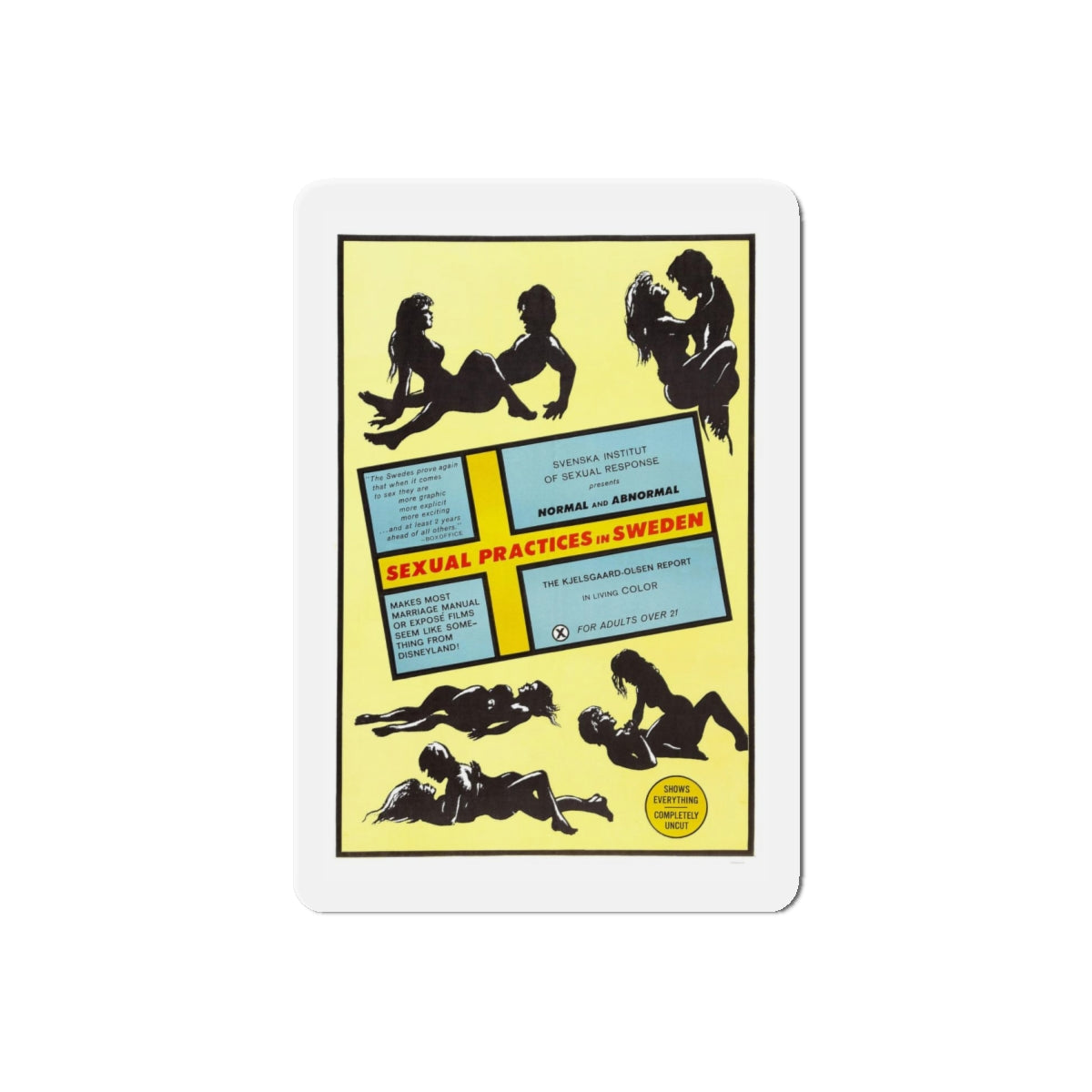 SEXUAL PRACTICES IN SWEDEN 1970 Movie Poster - Refrigerator Magnet-6" × 6"-The Sticker Space