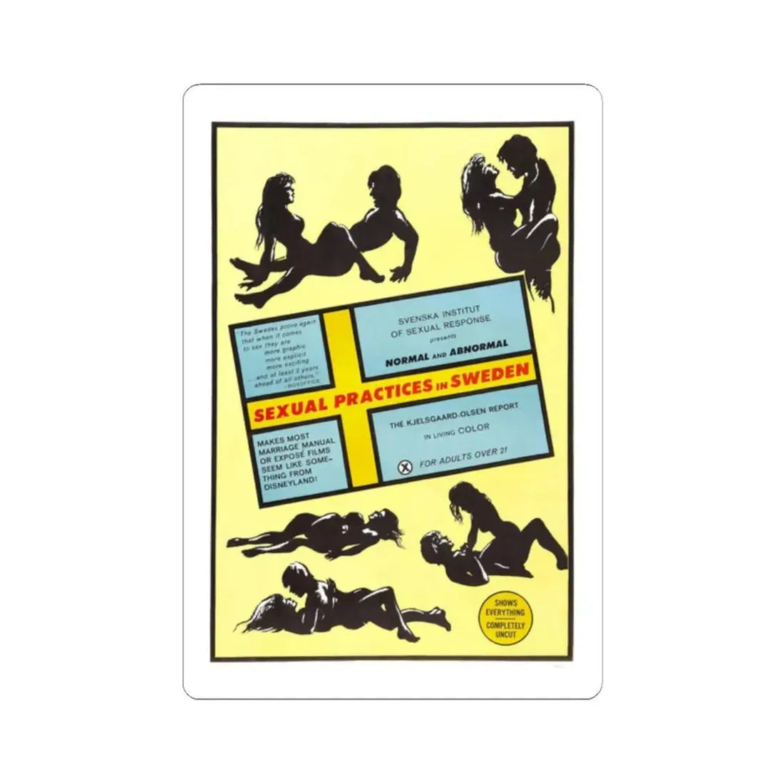 SEXUAL PRACTICES IN SWEDEN 1970 Movie Poster - STICKER Vinyl Kiss-Cut Decal 2 Inch White - The Sticker Space