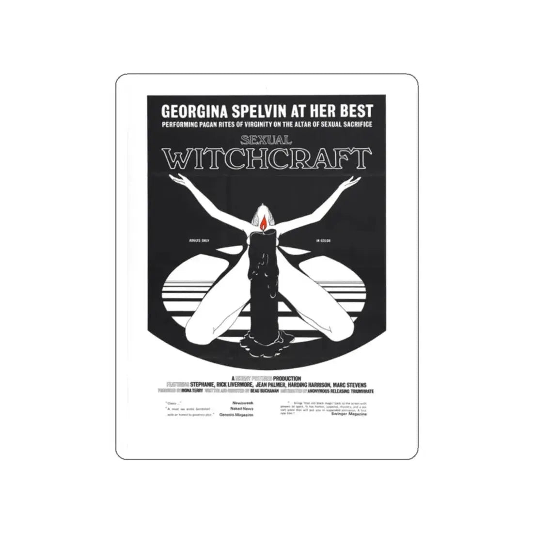 SEXUAL WITCHCRAFT 1973 Movie Poster STICKER Vinyl Die-Cut Decal 2 Inch - The Sticker Space