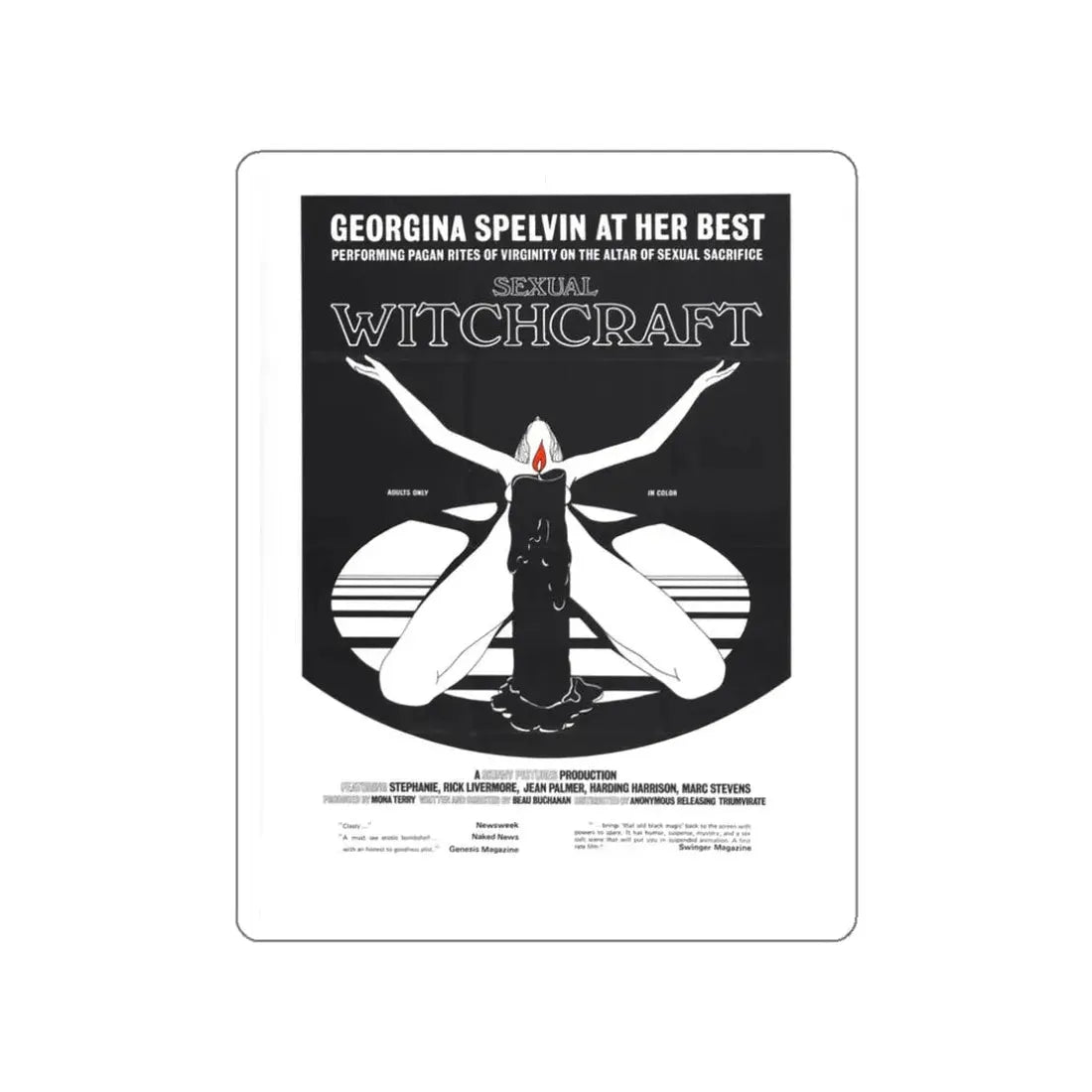 SEXUAL WITCHCRAFT 1973 Movie Poster STICKER Vinyl Die-Cut Decal 3 Inch - The Sticker Space