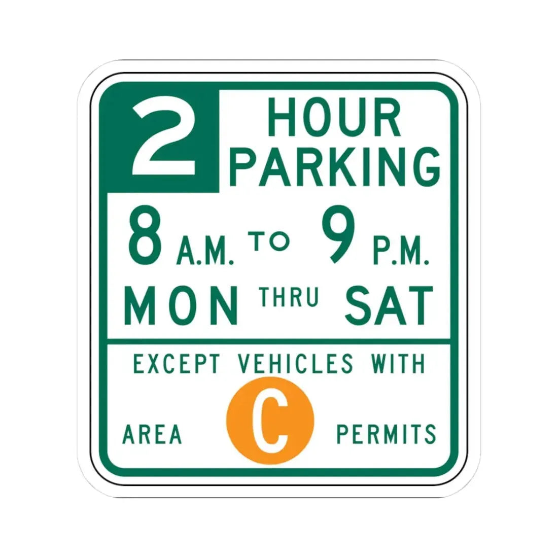 SF PERMIT PARKING (California) (Road Sign) STICKER Vinyl Kiss-Cut Decal 3 Inch White - The Sticker Space