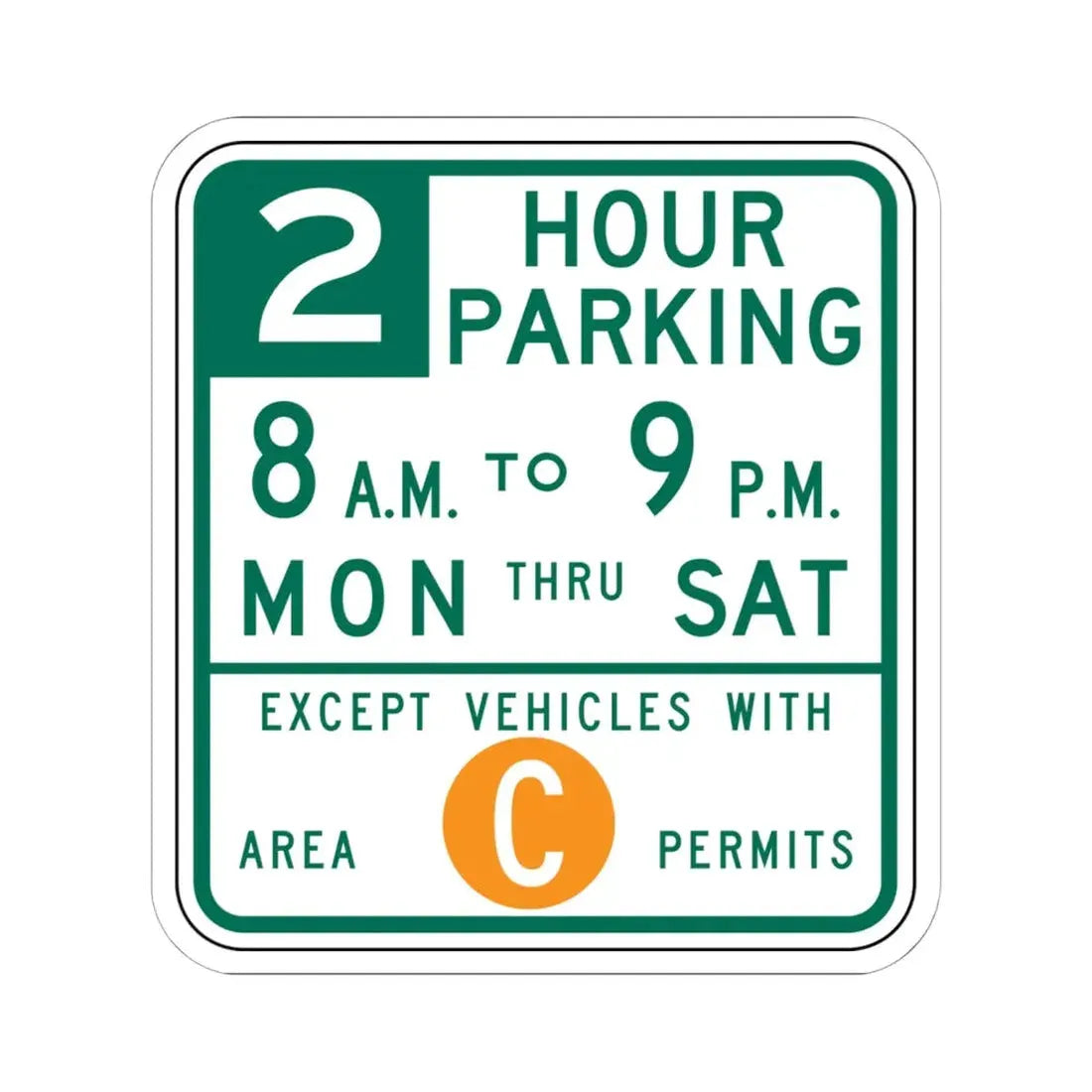 SF PERMIT PARKING (California) (Road Sign) STICKER Vinyl Kiss-Cut Decal 6 Inch White - The Sticker Space