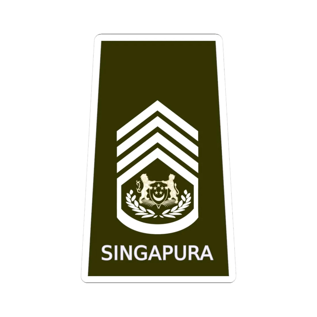 SGEWO CWO (Singapore) (Military Rank) STICKER Vinyl Kiss-Cut Decal 3 Inch White - The Sticker Space