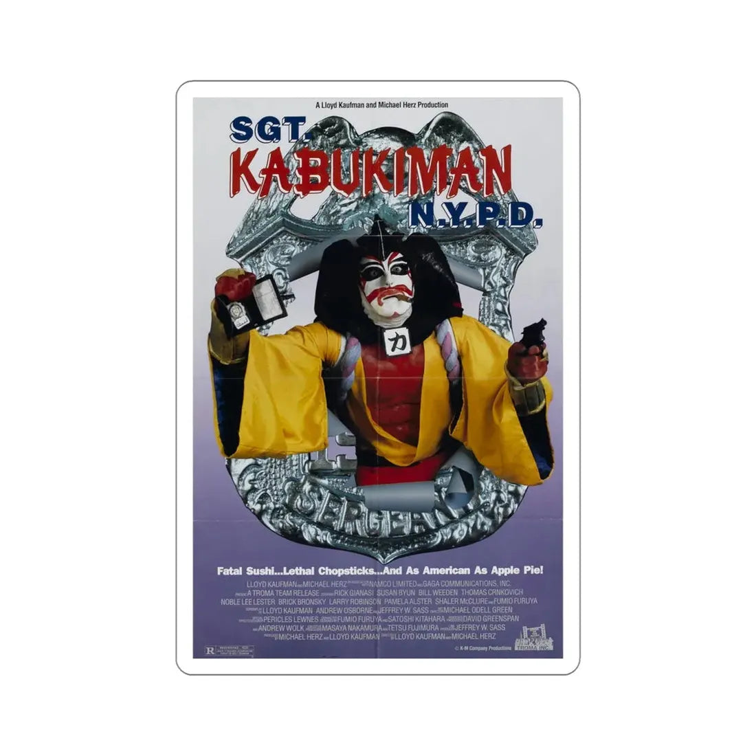 Sgt Kabukiman NYPD 1991 Movie Poster STICKER Vinyl Die-Cut Decal 5 Inch - The Sticker Space