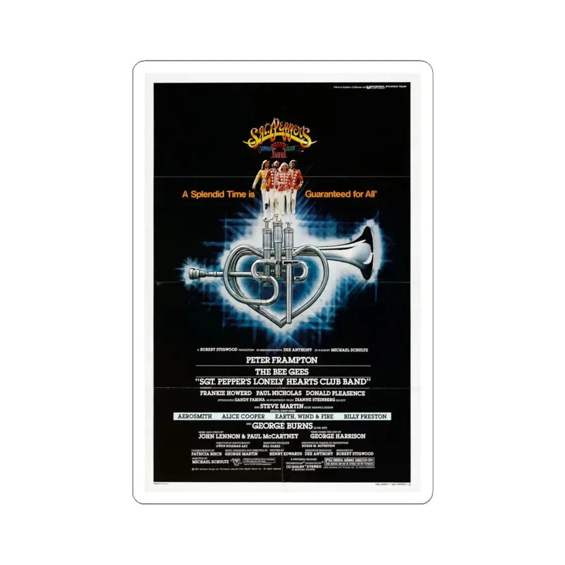 Sgt Pepper's Lonely Hearts Club Band 1978 Movie Poster - STICKER Vinyl Kiss-Cut Decal 4 Inch White - The Sticker Space