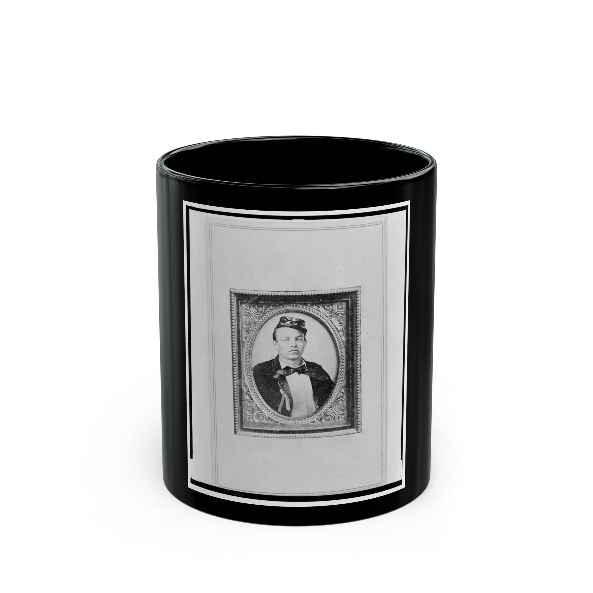 Sgt. Hermann Reintanz, Head-And-Shoulders Portrait, Facing Front (U.S. Civil War) Black Coffee Mug-11oz-The Sticker Space