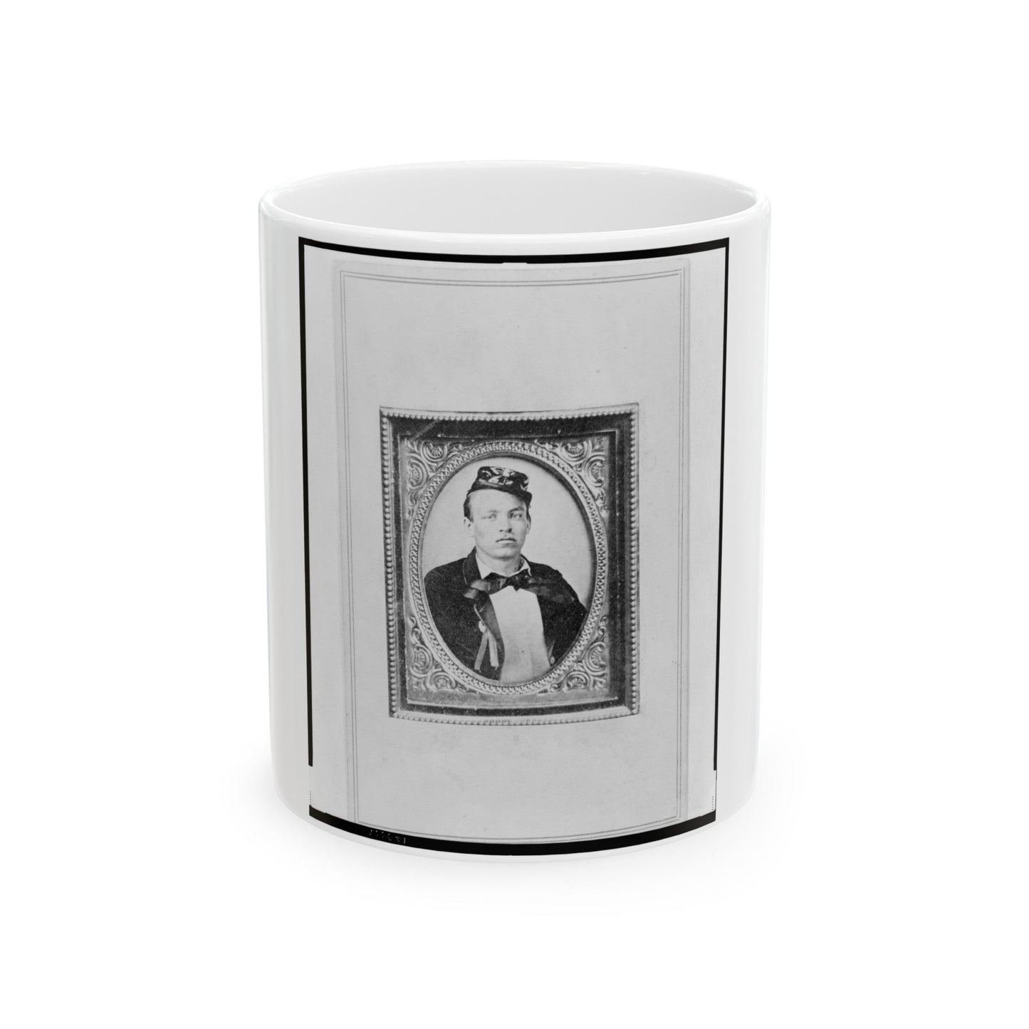 Sgt. Hermann Reintanz, Head-And-Shoulders Portrait, Facing Front (U.S. Civil War) White Coffee Mug-11oz-The Sticker Space