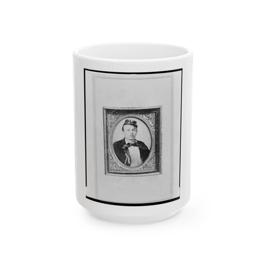 Sgt. Hermann Reintanz, Head-And-Shoulders Portrait, Facing Front (U.S. Civil War) White Coffee Mug-15oz-The Sticker Space