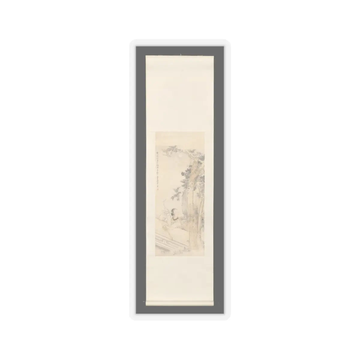 Sha Fu - Woman lost in thought beneath a wutong tree - late 19th or early 20th v2 - STICKER Vinyl Kiss-Cut Decal