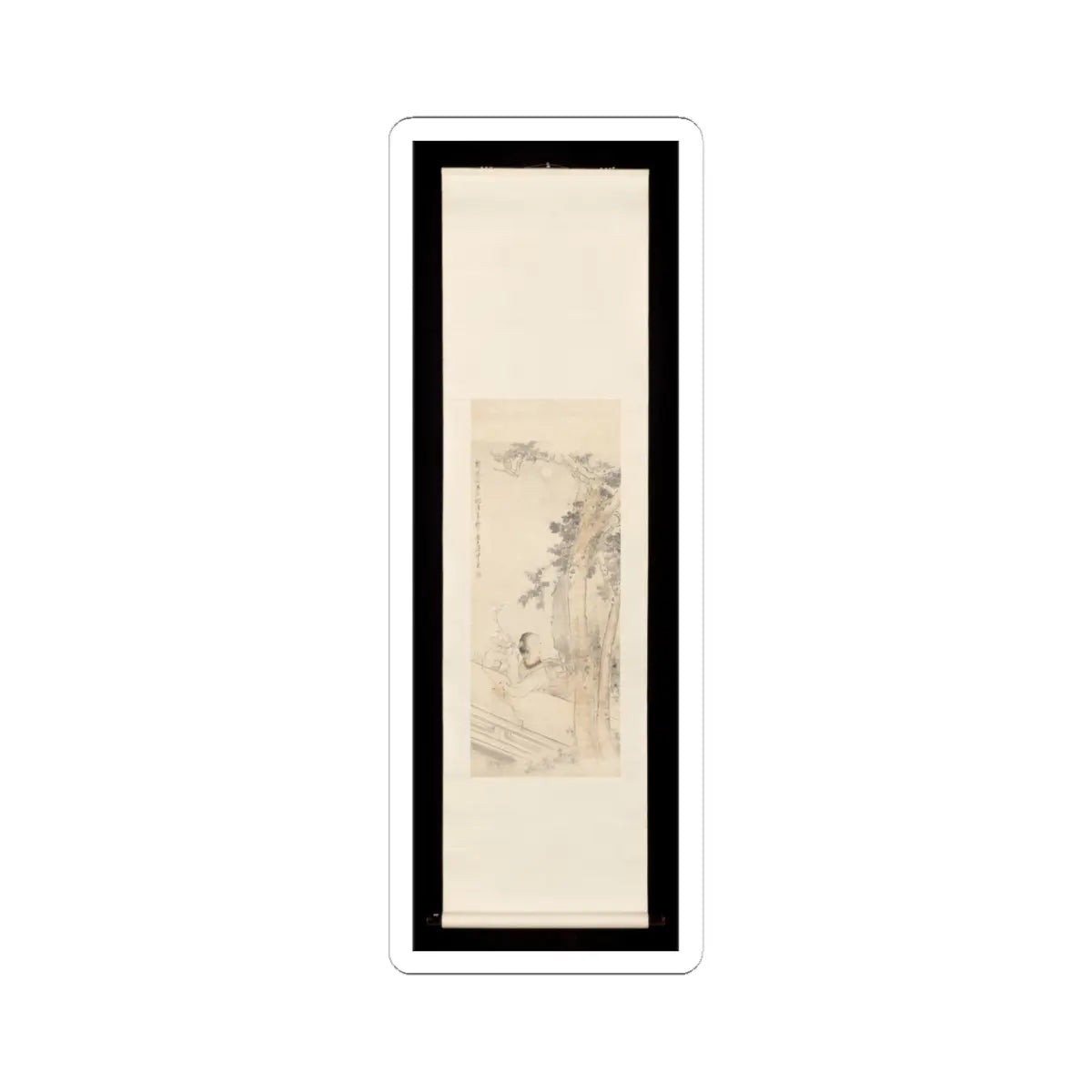 Sha Fu - Woman lost in thought beneath a wutong tree - late 19th or early 20th v2 - STICKER Vinyl Kiss-Cut Decal