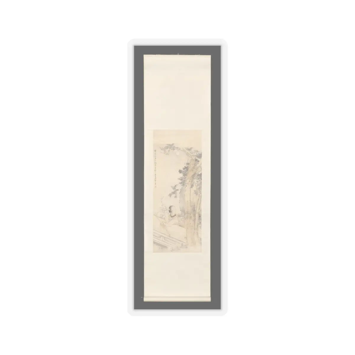 Sha Fu - Woman lost in thought beneath a wutong tree - late 19th or early 20th v2 - STICKER Vinyl Kiss-Cut Decal