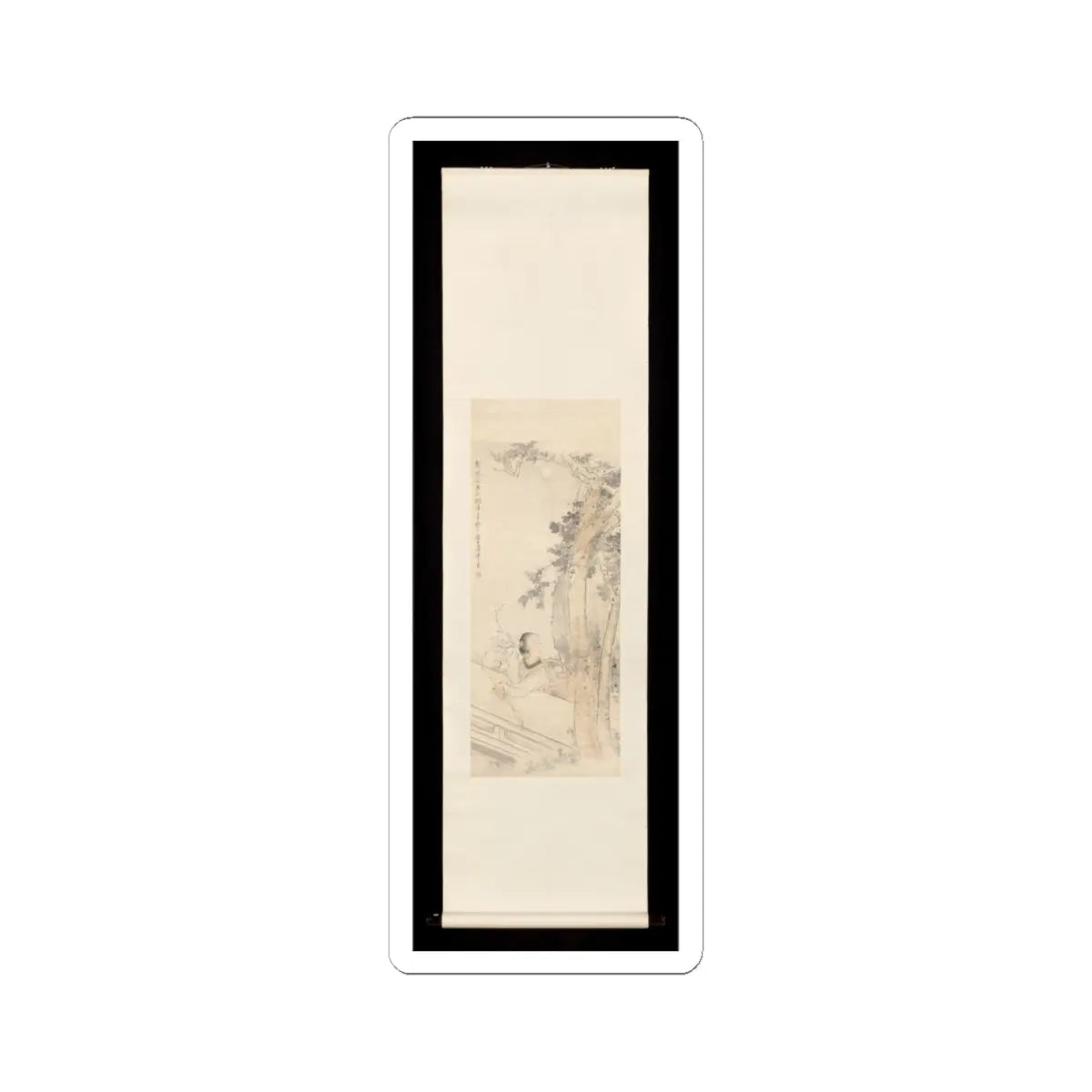 Sha Fu - Woman lost in thought beneath a wutong tree - late 19th or early 20th v2 - STICKER Vinyl Kiss-Cut Decal
