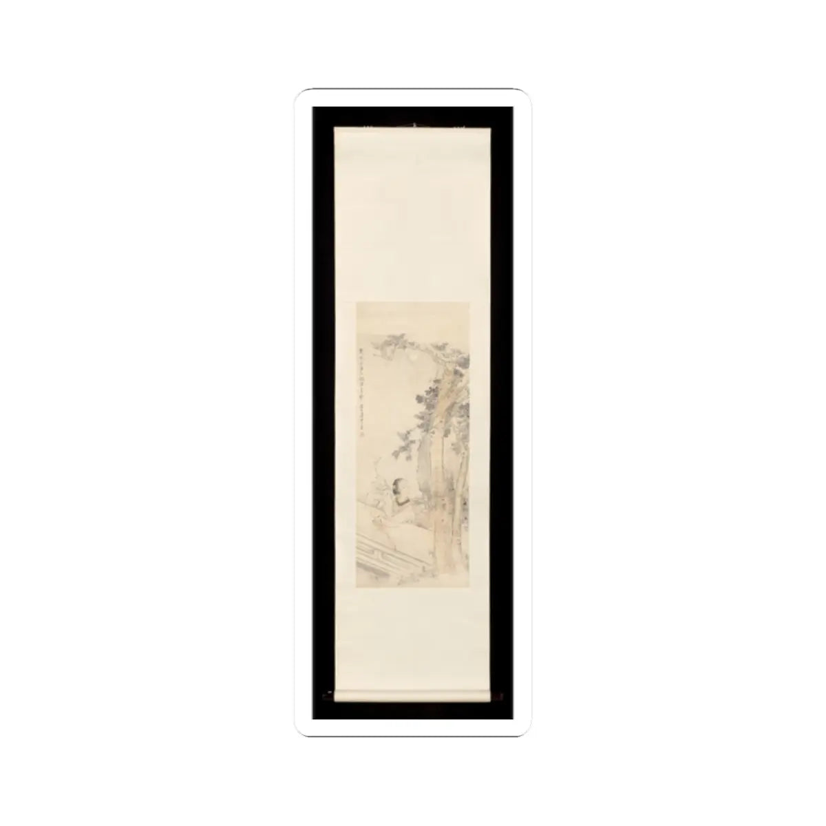 Sha Fu - Woman lost in thought beneath a wutong tree - late 19th or early 20th v2 - STICKER Vinyl Kiss-Cut Decal