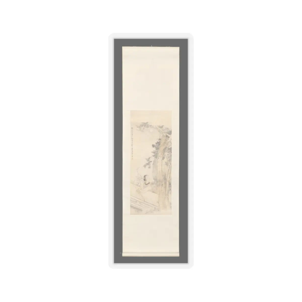 Sha Fu - Woman lost in thought beneath a wutong tree - late 19th or early 20th v2 - STICKER Vinyl Kiss-Cut Decal