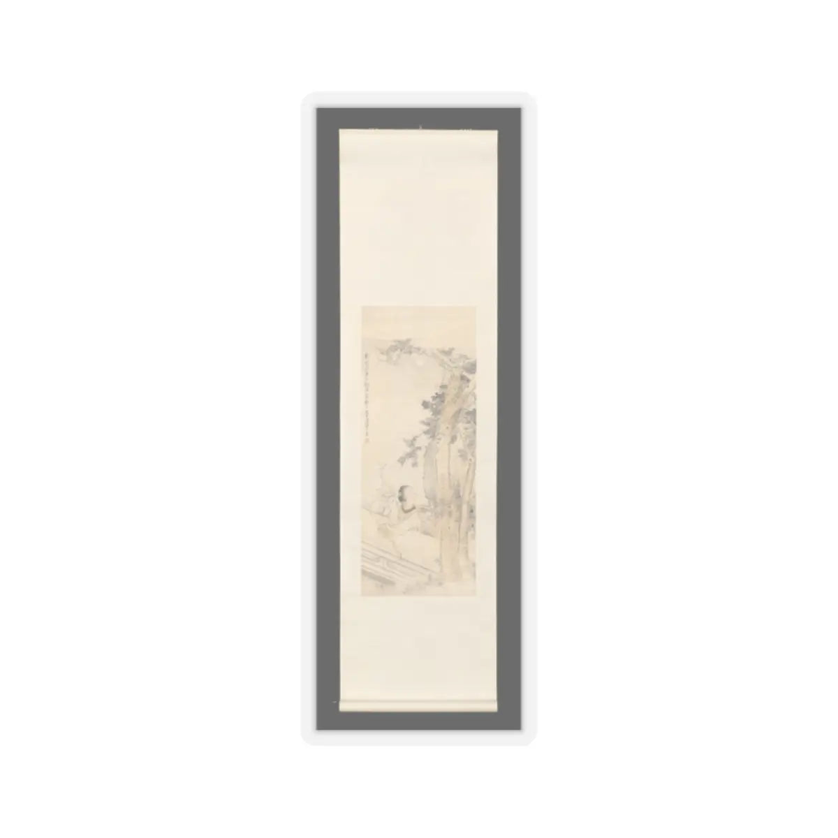 Sha Fu - Woman lost in thought beneath a wutong tree - late 19th or early 20th v2 - STICKER Vinyl Kiss-Cut Decal