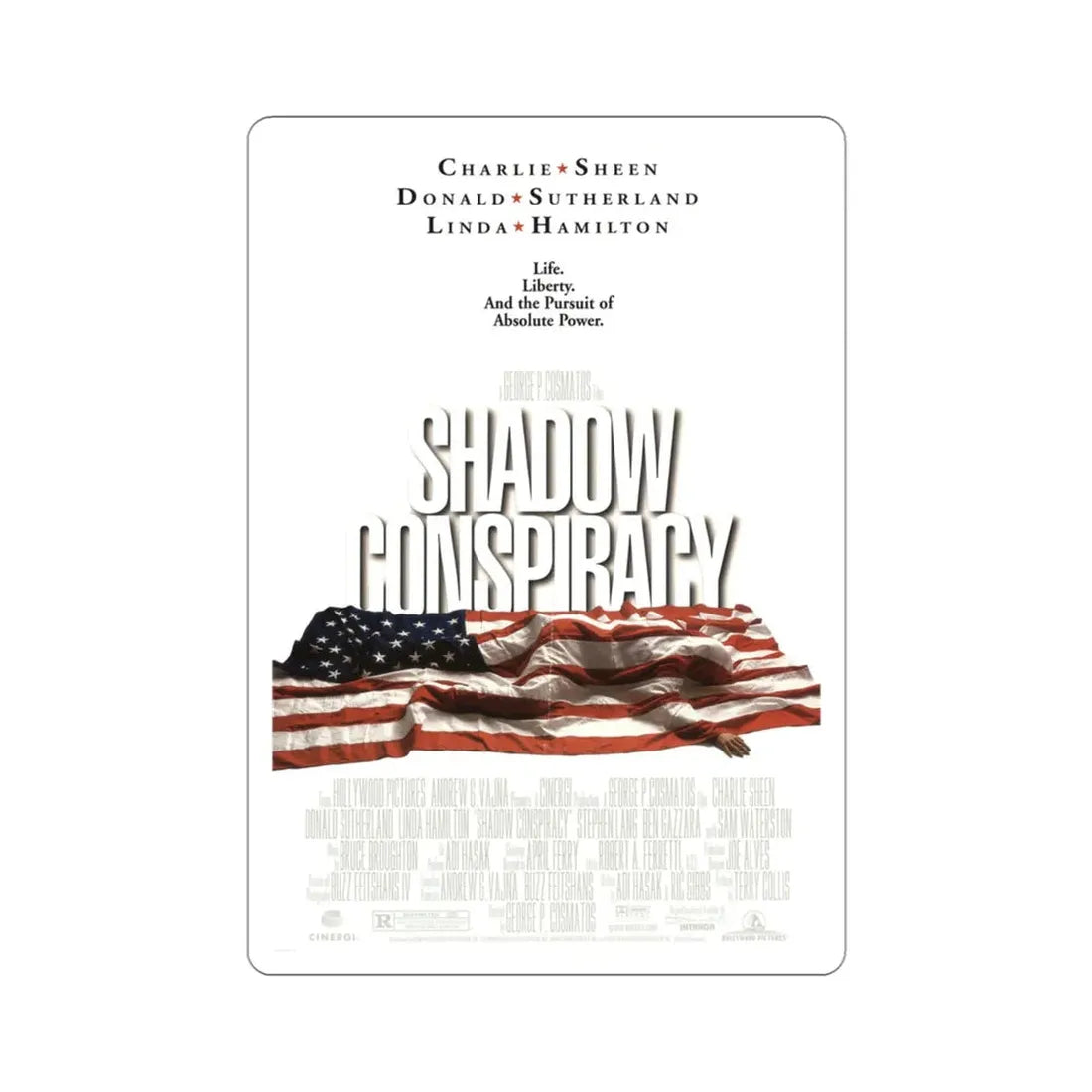 Shadow Conspiracy 1997 Movie Poster STICKER Vinyl Die-Cut Decal 3 Inch - The Sticker Space