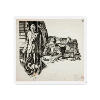 Shadow of a Lady Magazine Illustration (1957) (Magazine Illustration) Refrigerator Magnet 2 Inch Die-Cut - The Sticker Space